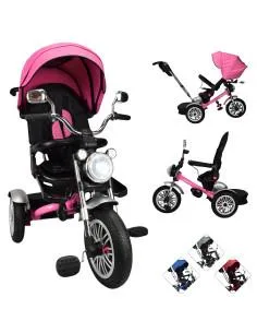 Triciclo para Niños Asiento Reclinable Giratorio 360 Luz y Sonido Llantas de Goma Joykoo - 25