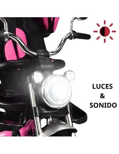 Triciclo para Niños Asiento Reclinable Giratorio 360 Luz y Sonido Llantas de Goma | Joykoo Tienda Oficial