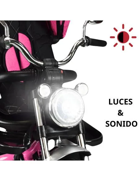 Triciclo para Niños Asiento Reclinable Giratorio 360 Luz y Sonido Llantas de Goma | Joykoo Tienda Oficial