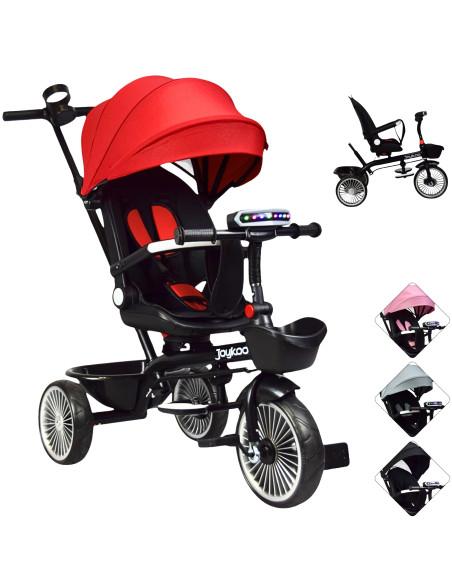 Triciclo para Niños Asiento Giratorio Reclinable con Luz y Sonido  - 1