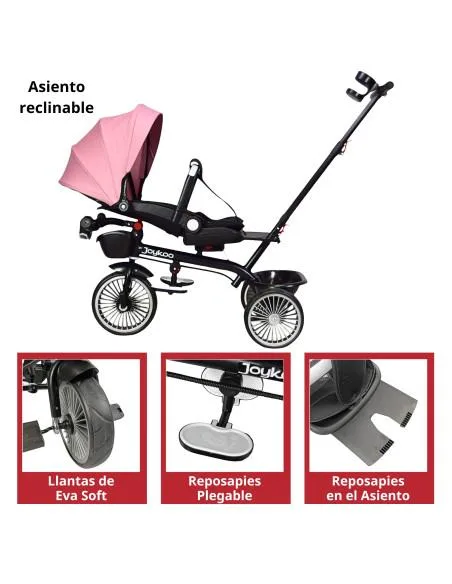 Triciclo para Niños Asiento Giratorio Reclinable con Luz y Sonido | Joykoo Tienda Oficial