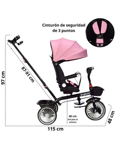 Triciclo para Niños Asiento Giratorio Reclinable con Luz y Sonido | Joykoo Tienda Oficial