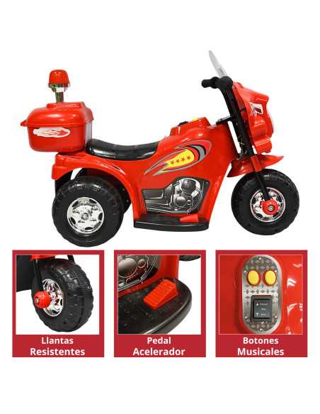 Moto Montable Eléctrica para Niños Luces y Sonido Bateria 6v | Joykoo Tienda Oficial