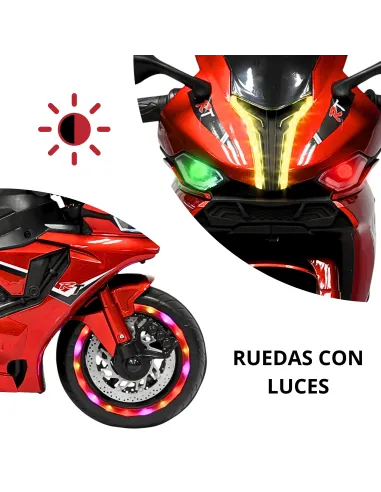 Moto Montable Eléctrica para Niños Luces Led Sonido y Freno Batería 12v | Joykoo Tienda Oficial