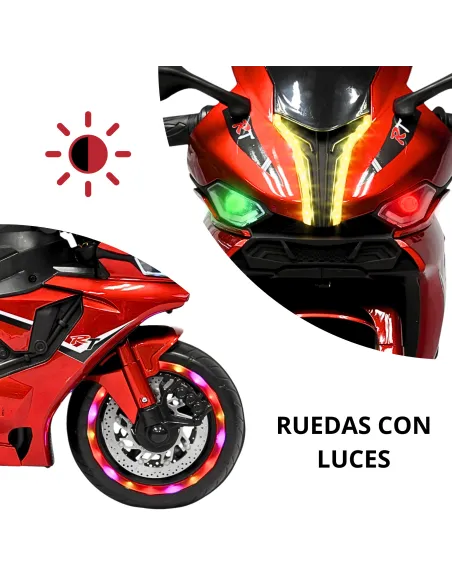 Moto Montable Eléctrica para Niños Luces Led Sonido y Freno Batería 12v | Joykoo Tienda Oficial