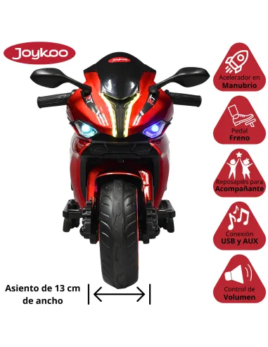 Moto Montable Eléctrica para Niños Luces Led Sonido y Freno Batería 12v | Joykoo Tienda Oficial