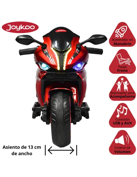 Moto Montable Eléctrica para Niños Luces Led Sonido y Freno Batería 12v | Joykoo Tienda Oficial
