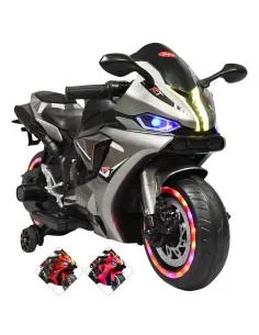 Moto Montable Eléctrica para Niños Luces Led Sonido y Freno Batería 12v Joykoo - 9