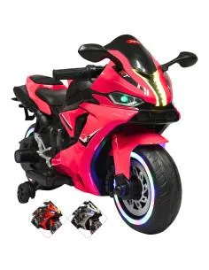 Moto Montable Eléctrica para Niños Luces Led Sonido y Freno Batería 12v Joykoo - 17