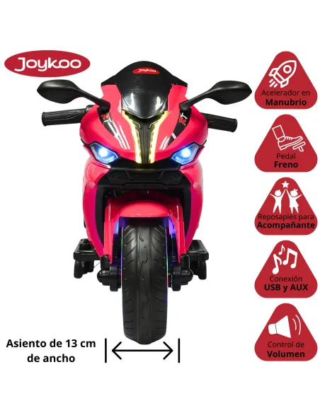 Moto Montable Eléctrica para Niños Luces Led Sonido y Freno Batería 12v | Joykoo Tienda Oficial