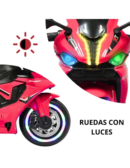 Moto Montable Eléctrica para Niños Luces Led Sonido y Freno Batería 12v | Joykoo Tienda Oficial