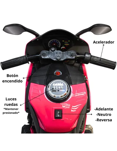Moto Montable Eléctrica para Niños Luces Led Sonido y Freno Batería 12v | Joykoo Tienda Oficial