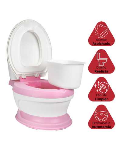 Baño Entrenador para Niños con Sonido de Descarga Asiento Acolchado Antideslizante Diseño Realista | Joykoo Tienda Oficial