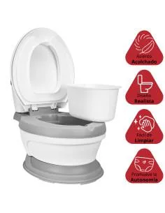 Baño Entrenador para Niños Asiento Acolchado Antideslizante Fácil de Limpiar Diseño Realista Joykoo - 1 2