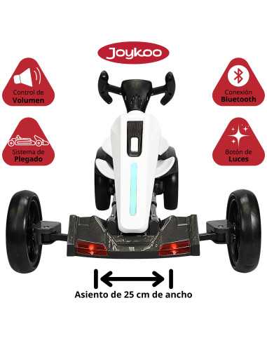 Montable Electrico para Niños Go Kart Luz Sonido Bluetooth Batería 12v | Joykoo Tienda Oficial