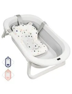 Bañera para Bebé Plegable con Cojín Tapón de Drenaje y Termómetro Joykoo - 1 2