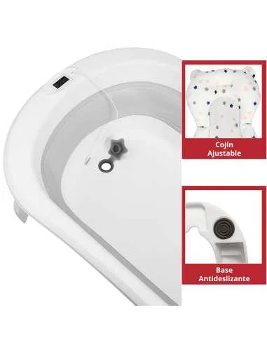Bañera para Bebé Plegable con Cojín Tapón de Drenaje y Termómetro | Joykoo Tienda Oficial