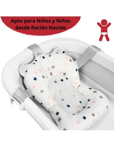 Bañera para Bebé Plegable con Cojín Tapón de Drenaje y Termómetro | Joykoo Tienda Oficial