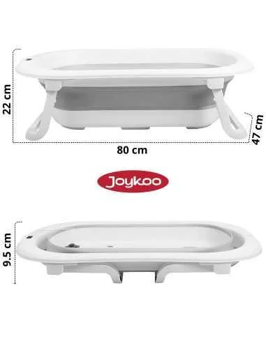Bañera para Bebé Plegable con Cojín Tapón de Drenaje y Termómetro | Joykoo Tienda Oficial