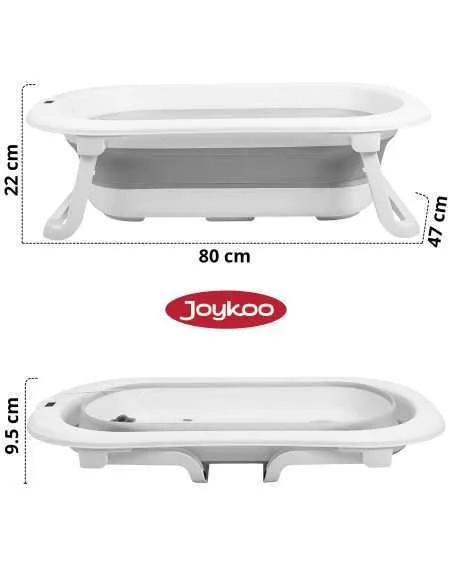 Bañera para Bebé Plegable con Cojín Tapón de Drenaje y Termómetro | Joykoo Tienda Oficial