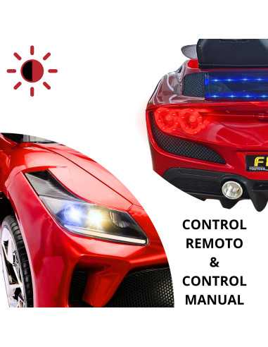 Montable Electrico para Niños Deportivo Dos Asientos Luz Sonido Control Remoto Batería 12v | Joykoo Tienda Oficial