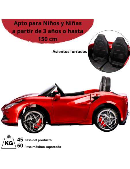 Montable Electrico para Niños Deportivo Dos Asientos Luz Sonido Control Remoto Batería 12v | Joykoo Tienda Oficial