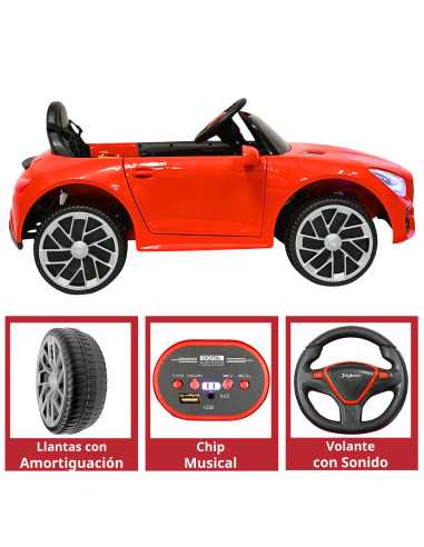 Montable Electrico para Niños Mini Coche Bluetooth, USB y Auxiliar Luces Sonido Batería 12v | Joykoo Tienda Oficial