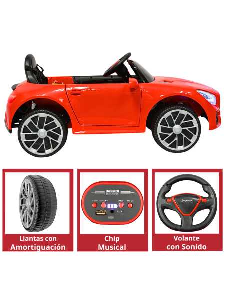 Montable Electrico para Niños Mini Coche Bluetooth, USB y Auxiliar Luces Sonido Batería 12v | Joykoo Tienda Oficial