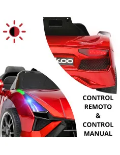 Montable Electrico para Niños Carro Deportivo con Bluetooth Luz Led Control Remoto 12v Joykoo - 1 2