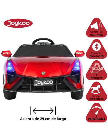 Montable Electrico para Niños Carro Deportivo con Bluetooth Luz Led Control Remoto 12v | Joykoo Tienda Oficial