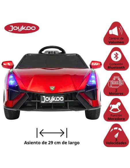 Montable Electrico para Niños Carro Deportivo con Bluetooth Luz Led Control Remoto 12v | Joykoo Tienda Oficial