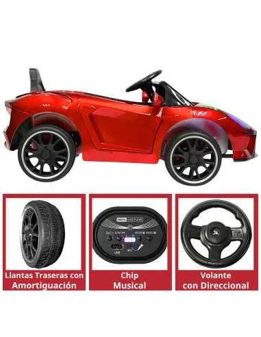 Montable Electrico para Niños Carro Deportivo con Bluetooth Luz Led Control Remoto 12v | Joykoo Tienda Oficial