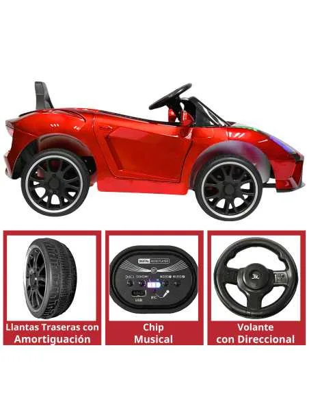 Montable Electrico para Niños Carro Deportivo con Bluetooth Luz Led Control Remoto 12v | Joykoo Tienda Oficial