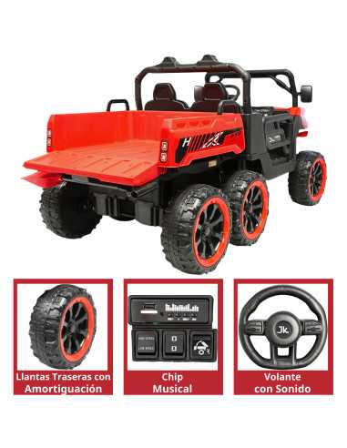 Montable Eléctrico para Niños 6x6 Caja de Vuelco Atomática Luz y Sonido Bluetooth 12v | Joykoo Tienda Oficial