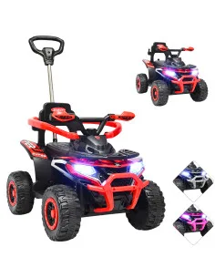 Montable Electrico para Niños Híbrido con Bastón Dirigible y Pedal Acelerador Barras de Seguridad Luces Batería 6v Joykoo - 1 2