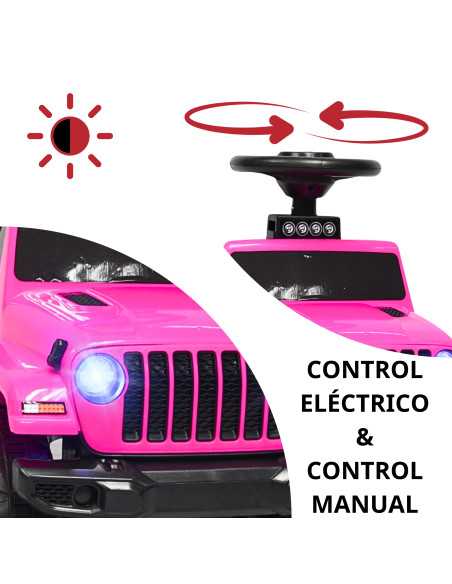 Montable Electrico para Niños Híbrido con Bastón y Pedal Acelerador Barras de Seguridad Luces Batería 6v | Joykoo Tienda Oficial