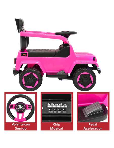 Montable Electrico para Niños Híbrido con Bastón y Pedal Acelerador Barras de Seguridad Luces Batería 6v | Joykoo Tienda Oficial