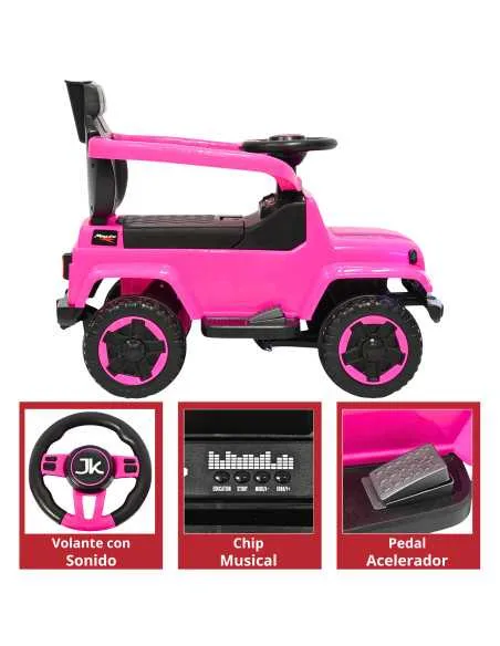 Montable Electrico para Niños Híbrido con Bastón y Pedal Acelerador Barras de Seguridad Luces Batería 6v | Joykoo Tienda Oficial