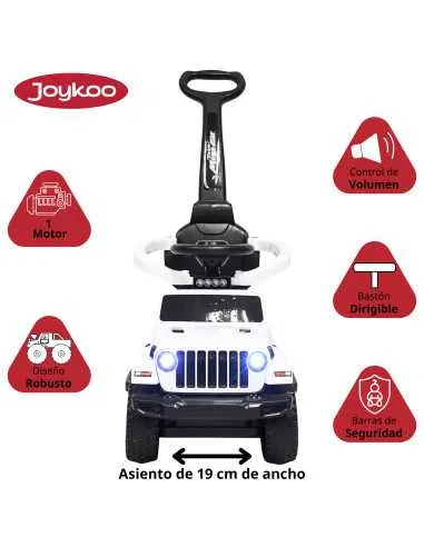 Montable Electrico para Niños Híbrido con Bastón y Pedal Acelerador Barras de Seguridad Luces Batería 6v | Joykoo Tienda Oficial