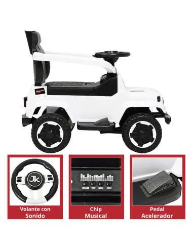 Montable Electrico para Niños Híbrido con Bastón y Pedal Acelerador Barras de Seguridad Luces Batería 6v | Joykoo Tienda Oficial
