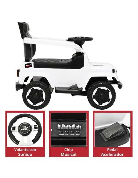 Montable Electrico para Niños Híbrido con Bastón y Pedal Acelerador Barras de Seguridad Luces Batería 6v | Joykoo Tienda Oficial