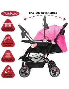 Carriola para Bebé Manubrio Reversible Asiento Reclinable Frenos y Cinturón de Seguridad Soporta hasta 15 kg Joykoo - 1 2