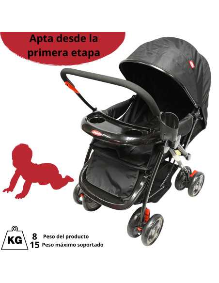 Carriola para Bebé Manubrio Reversible Asiento Reclinable Frenos y Cinturón de Seguridad Soporta hasta 15 kg | Joykoo Tienda Oficial