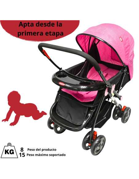Carriola para Bebé Manubrio Reversible Asiento Reclinable Frenos y Cinturón de Seguridad Soporta hasta 15 kg | Joykoo Tienda Oficial