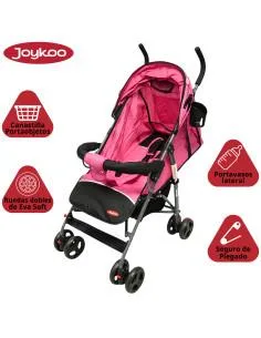 Carriola de Bastón para Bebé Asiento Multiposiciones Ruedas con Freno Cinturón de 5 Puntos Soporta hasta 15 kg Joykoo - 1 2
