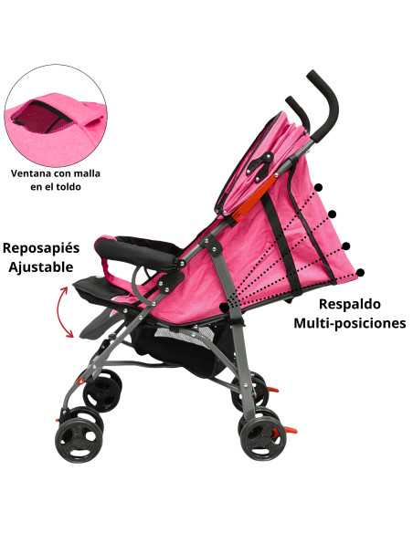 Carriola de Bastón para Bebé Asiento Multiposiciones Ruedas con Freno Cinturón de 5 Puntos Soporta hasta 15 kg | Joykoo Tienda Oficial