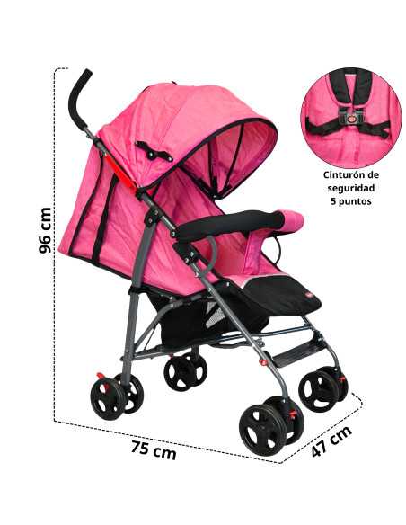 Carriola de Bastón para Bebé Asiento Multiposiciones Ruedas con Freno Cinturón de 5 Puntos Soporta hasta 15 kg | Joykoo Tienda Oficial
