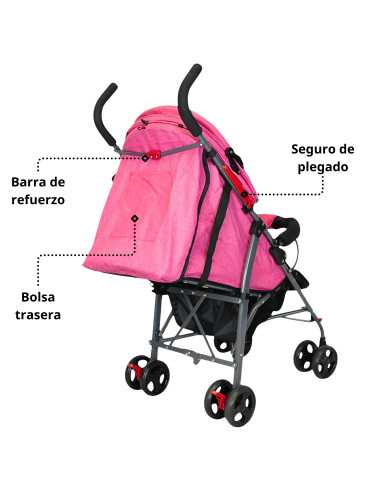 Carriola de Bastón para Bebé Asiento Multiposiciones Ruedas con Freno Cinturón de 5 Puntos Soporta hasta 15 kg | Joykoo Tienda Oficial