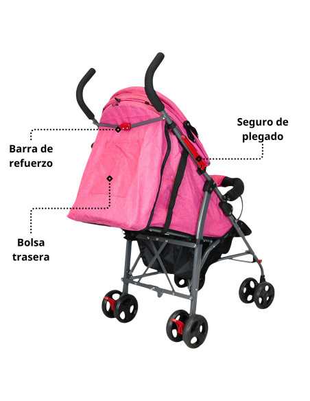 Carriola de Bastón para Bebé Asiento Multiposiciones Ruedas con Freno Cinturón de 5 Puntos Soporta hasta 15 kg | Joykoo Tienda Oficial