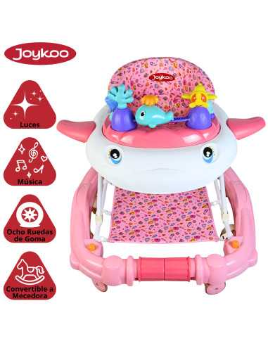 Andadera para Bebé Mecedora con Luces Bastón Altura Ajustable Ruedas de Goma Apta desde 6 meses o hasta 12 kg | Joykoo Tienda Oficial